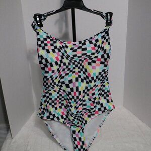 No Boundaries 1pc Bathing suit -Checkered- NWT